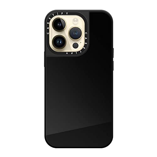 CASETiFY ミラー iPhone 14 Pro ケース [1.5mからの落下試験をクリア/MagSafe に対応] - ブラック (ブラックバンパー)