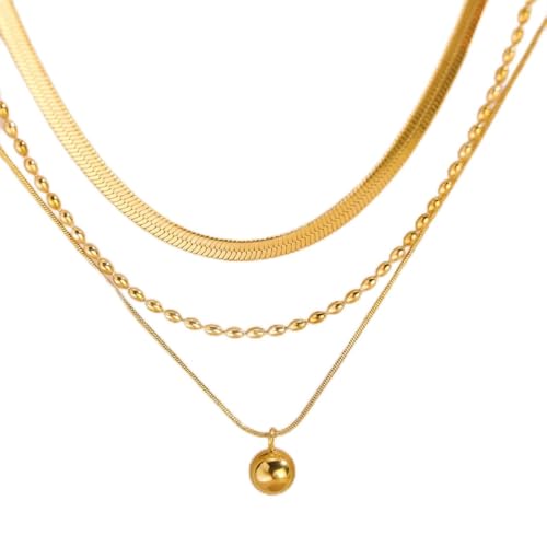 Collier planète en acier inoxydable pour femme, chaîne de clavicule fine et maille serpent en or