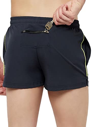 Image of TRUEREVO Men's 2 inch Dry Fit Sports Running Reflective Shorts with 2 Side Pockets and Zipper Back Pocket | Marathon Shorts for Men | Activewear for Running, Sports, Training & Fitness