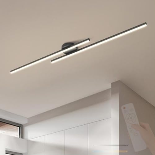 Lampe de plafond LED noire de 120cm pour illuminer et moderniser votre chambre