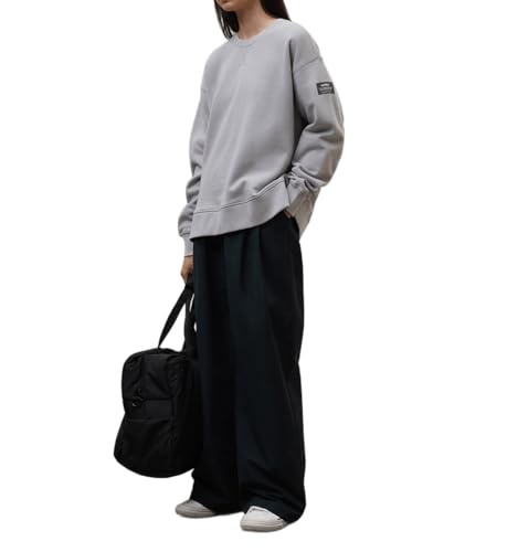 ECOALF Sudadera Oversize Gris con Cuello Redondo, algodón orgánico (FR/ES, Letras, S, Regular, Regular, Violeta)