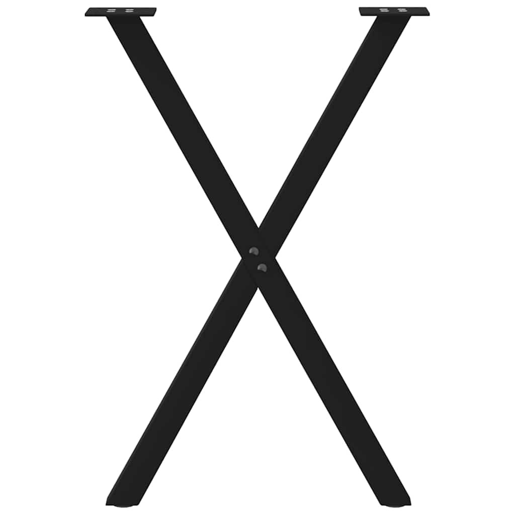 Gambe per tavolo da pranzo 2 pezzi a forma di X 57 x (72-73) cm Acciaio