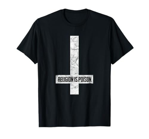 Anticristo Grunge Religión Es Veneno Ateo Oculto Gótico Camiseta