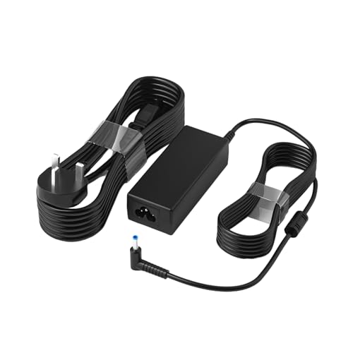 Riabwwox 45W Laptop Charger Compatible with HP Pavilion 11 13 15, ProBook 430 455 440, Stream 11 13 14, Elitebook 830 840 850, Chromebook 11 14, Envy, Spectre UK Blue Tip AC Adapter Power (4.5 X 3mm)