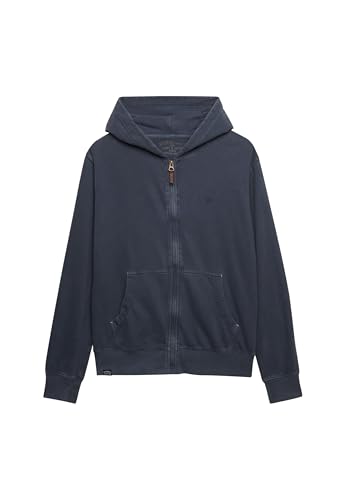 Superdry Classic Essential Ziphood Sweater, Dry Slate Blue, XL Men's