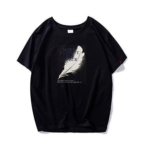 Camiseta de verano para mujer casual de algodón con estampado de letras cómodas