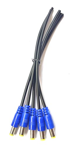 Image of TAAPSEE DC Power Male Cable Wire Connector for CCTV Security Camera and Lighting Power Adapter(2.1mm x 5.5mm) (BLUE, 5)