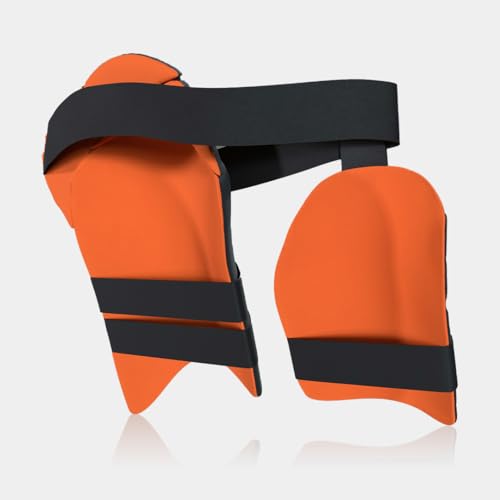 Protector de muslo para cricket Woodpecker negro y naranja miniatura 7