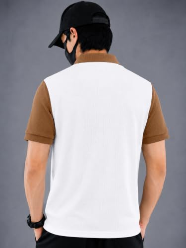Image of EYEBOGLER Premium Textured Self-Design Half Sleeve Collar Polo T-Shirt for Men || Packs Also Available