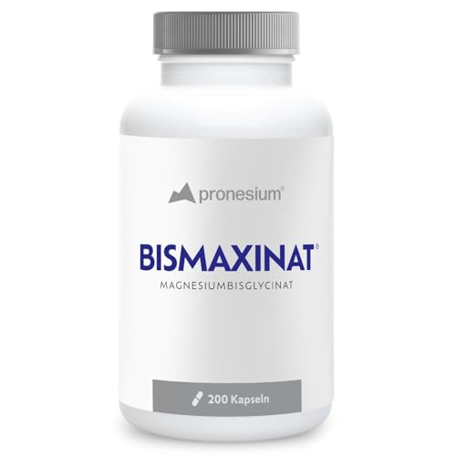 BISMAXINAT® Magnesiumbisglycinat 200 Kapseln - Aussergewöhnlich: 100% echtes Magnesiumglycinat ohne Oxid - Magnesium Rohstoff aus Deutschland - Studienbasiert Dosiert