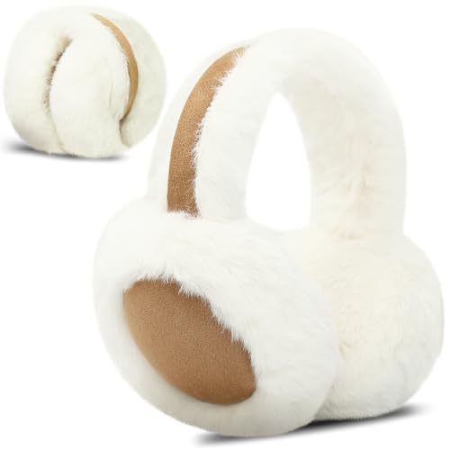 Votoko Orejeras Frio Mujer, Orejeras Invierno Plegables de Felpa con Bolsa de Almacenamiento, Protector de Oídos contra el Frío y la Congelación, Orejera para Hombre y Mujer en Invierno