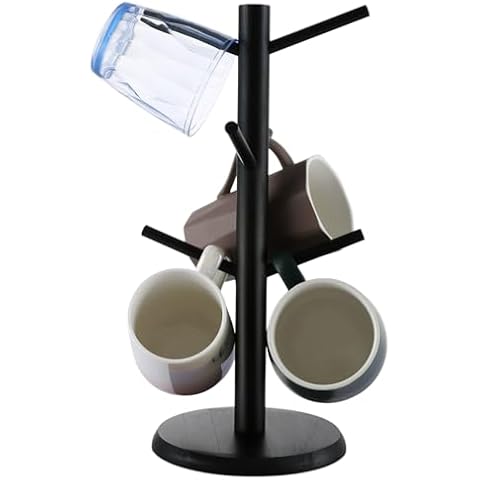 ASelected Black Bamboo Mug Tree Holder Cover