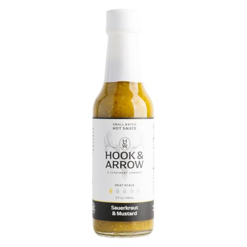 Hook &amp; Arrow Sauerkraut &amp; Mustard Hot Sauce, Mild (5 fl oz, 30 Servings)