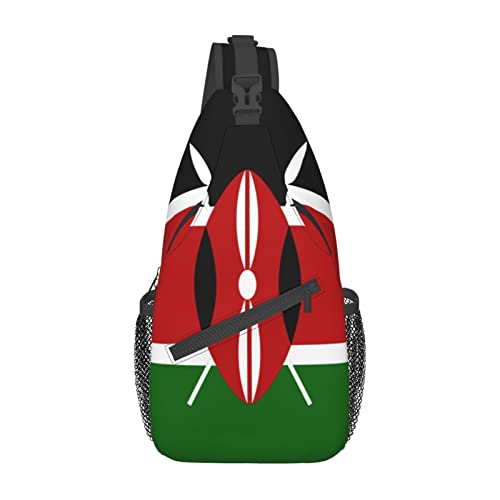 Mochila bandolera negra unisex para senderismo miniatura 2