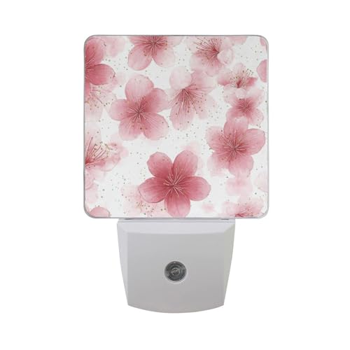 Lámpara de noche decorativa flores tono rosa miniatura 7