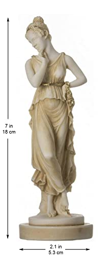 Beautiful Greek Statues Persephone Goddess Of The Underworld Springtime Gold Flowervegetation Statue 7" #TOP1