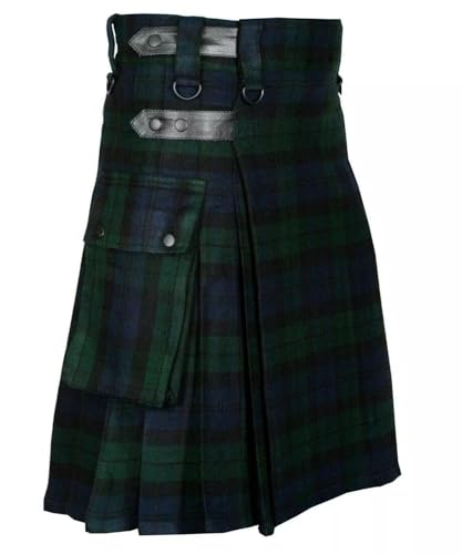Tartan Utility Kilts for Men Tartan Kilt with Straps and Large Cargo Pockets2