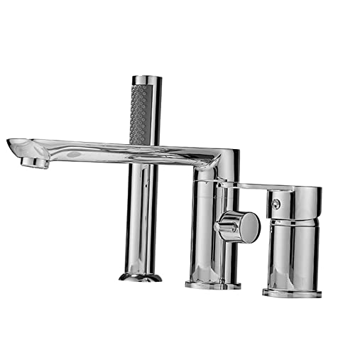 Robinet de lavabo 3 trous noir mitigeur split avec douchette latérale cylindre