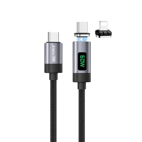 ���{�̒������ MSL FORCE USB-C �ϊ��p�P�[�u�� Type-C to lighting �}�O�l�b�g�z�� 27W 100W PD 480Mbps �}���[�d f67 f68 �f�W�^���\���^�C�v [2m]