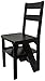 HJUYV-ERT Chaise de Tabouret d'échelle Pliante en Bois Échelle d'escalade Multifonction à Double Usage Accueil 4 escabeaux d'échelle (Couleur Noyer Noir)