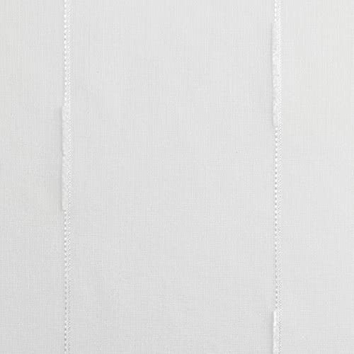 Douceur d'Intérieur Soft Pair of Indoor Loops 2 x 45 x 160 cm Veil Sand Chenille Linahe White 1626492, W 17.7" x L 63" (1 Panels) - Image 2