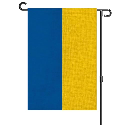 Ukraine Garden Flag 12 x 18 Inch Ukrainian Yard Flag Double Sided Burlap Outdoor Decor for Porch Lawn Mailbox National Celebrations