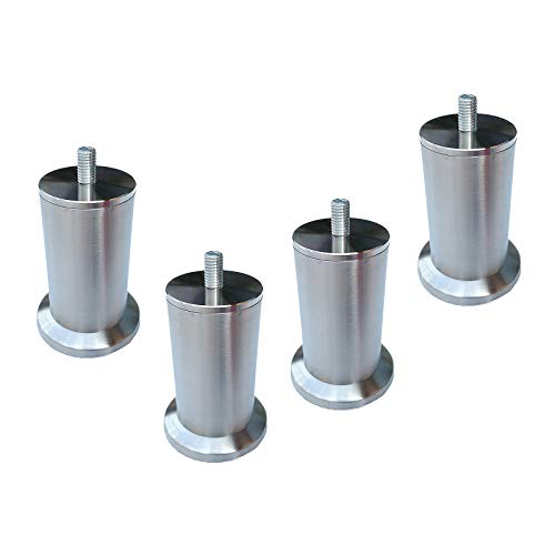 Patas ajustables M10 roscadas para muebles, de acero inoxidable cepillado, para mesa y sofá, patas de repuesto para armario de baño, 18 tamaños, fácil de instalar