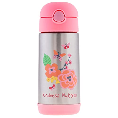 Image of Stephen Joseph Double Wall Ss BottleSnack - BPA, Phthalate and PVC-free, Easy Open with Snack Compartment, Leak-Proof Water Bottle with Cute Design for Girls & Boys (FLORAL)