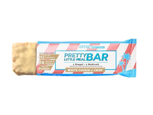 OFFSET Nutrition Abnehmriegel 6x55G - White Cookie & Crisp - [1 RIEGEL = 1 MAHLZEIT] - Bis zu 16G Eiweiß pro Proteinriegel | Fitness Riegel mit 24 Nährstoffen & Mineralien | Glutenfrei