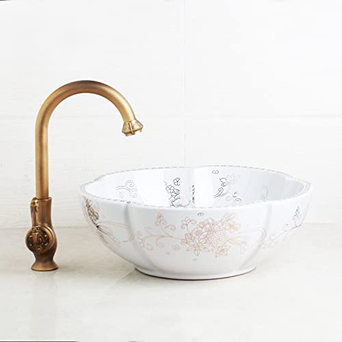 Lave-mains en céramique bleue et mitigeur laiton pour ambiance spa
