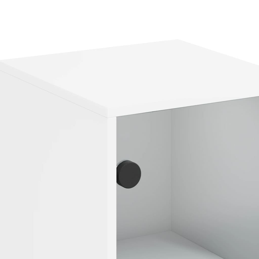 vidaXL Buffet avec Portes en Verre Blanc 35x37x120 cm
