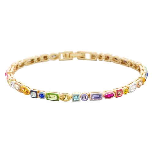 BaubleBar Kayden Bracelet for Women - Trendy, Chic, & Hypoallergenic Gold-Plated Tennis Bracelet W/Cubic Zirconia Stones
