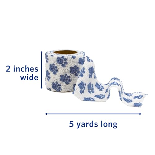 Image of OVIK Health PetFlex Paw Pack - Flexible Self-Adhering Elastic Bandage for Wound Care - First Aid Wrap for Small Animals Like Dogs, Cats, and Other Pets - 2 inch, 2 Rolls