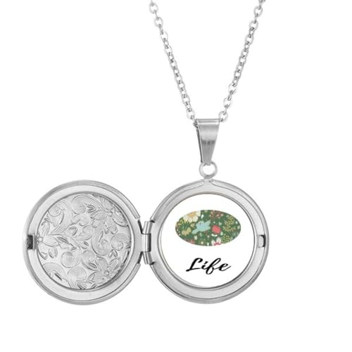 Collier médaillon fleur vert foncé le cadeau d'anniversaire idéal pour elle
