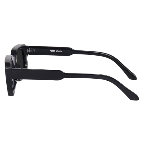 Image of Peter Jones Black Unisex Broad Frame Square UV /UB Protected Sunglasses (3887B)
