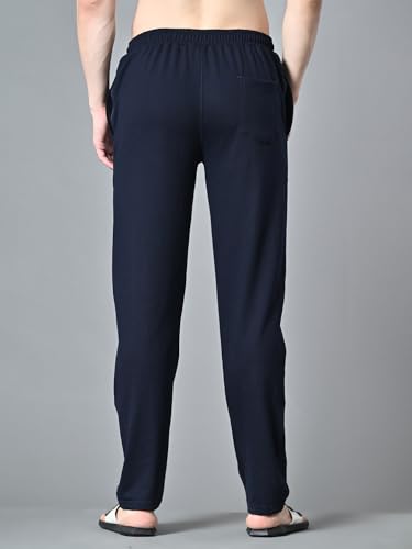Image of FITINC Regular Fit Cotton Lower Trackpant for Men with Zipper Pockets