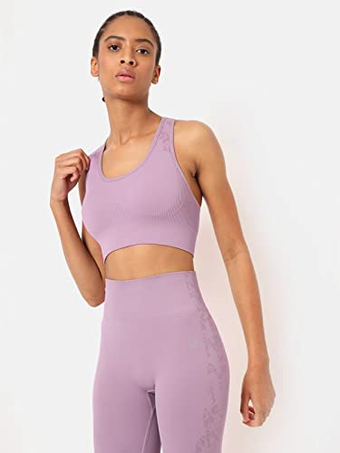 Image of Seamless Riley Sports Bra | Seamless | Lightweight | Solid Workout Bra for Women (CS601393M Purple M)