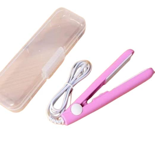 Mini Hair Straightener For Women Mini Professional Straighteners Flat Iron Specially Designed (Pink)-image-2