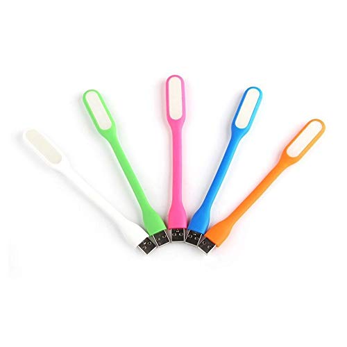 Image of Mini Flexible USB LED Light for Laptop Keyboard, PC, Power Bank, Night Book Reading Lamps Silicone Portable Gadget Multi Color - 17 CM (Pack of 5)