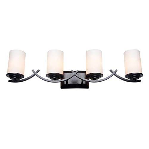 Black Friday - 40% OFF AA Warehousing 4 Light Bathroom Vanity Light Oil Rubbed Bronze Finish with White Glass Shade, Oil Rubbed Bronze, Brown (L994OR)