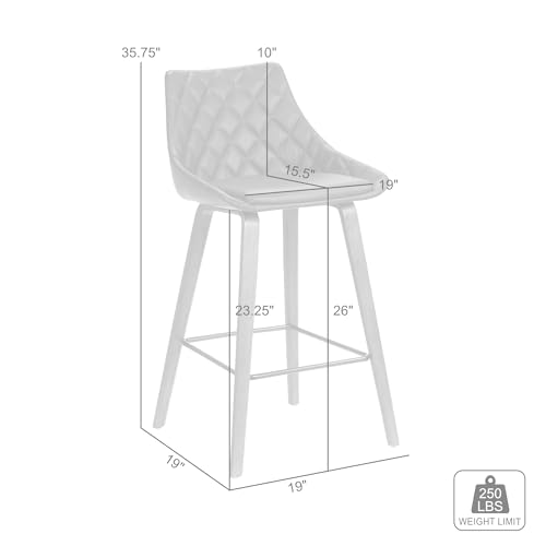 Butaco Armen Living Dani 26" en Cuero Sintético Marrón con Acabado Envejecido Nogal miniatura 3