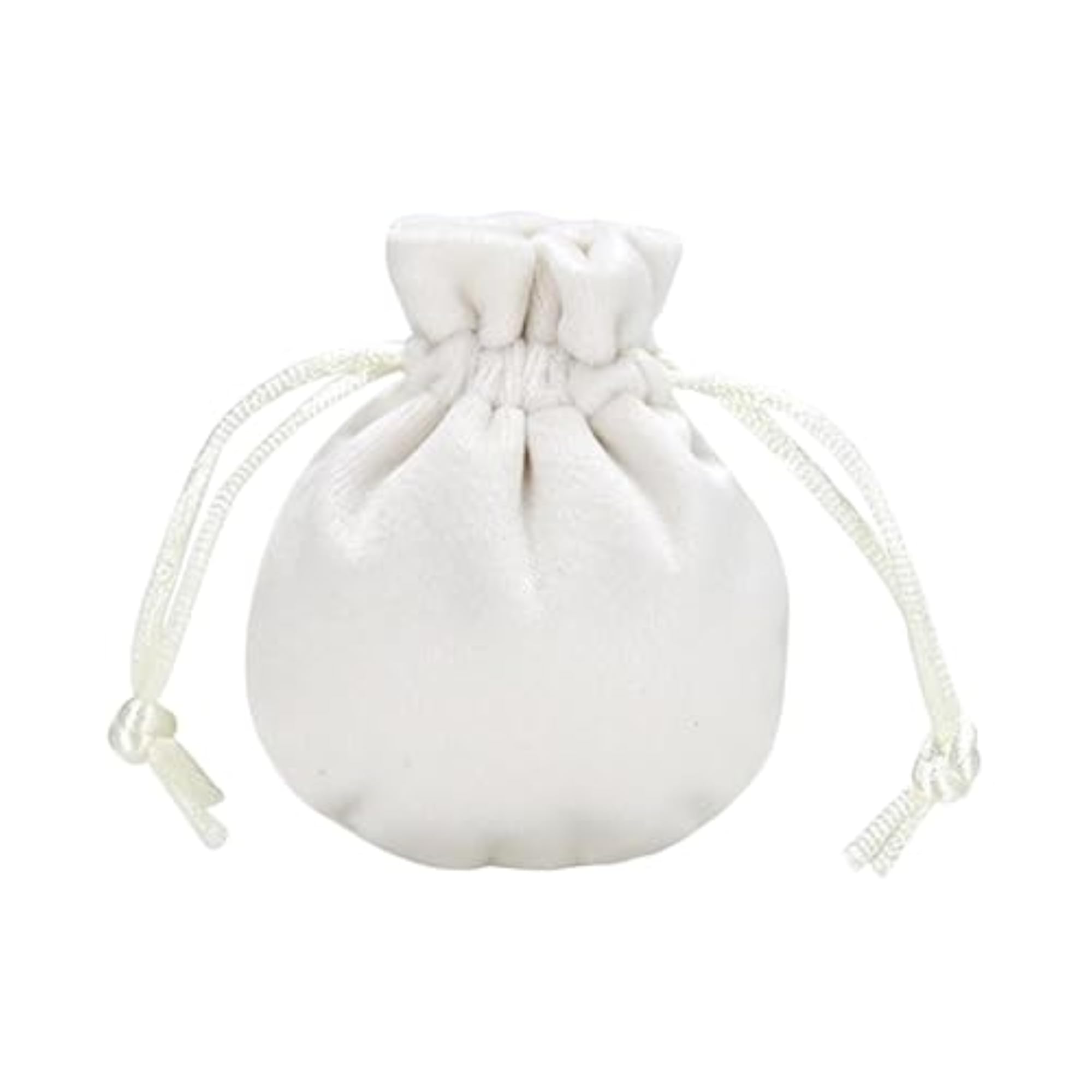Beige Velvet Drawstring Gift Bag for Rings and Jewelry