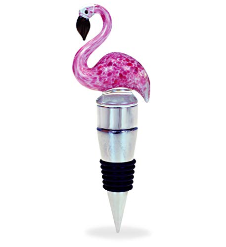 Cheers Elegant Flamingo Glass Wine Stopper - Tropical Bar Accessories, Perfect Decor and Gift for Him or Her