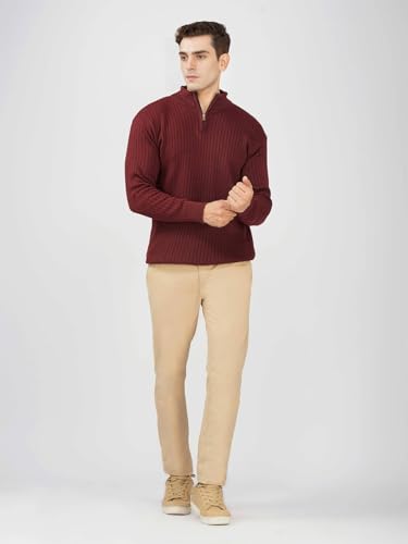 Image of LOQUE Men's Wool Blend Selection Sweater Half Zip High Neck Pullover Warm Casual Winter Wear for Office and Travel