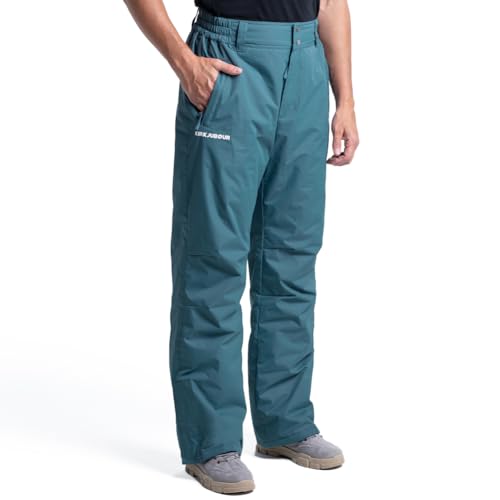 Kirkjubøur® Pantalon de ski Skadi pour homme avec pare-neige, matériau imperméable, coupe ample, protection optimale contre le vent et les intempéries en noir et bleu, bleu, XL Kirkjubøur® Pantalon de ski Skadi pour homme avec pare-neige, matériau imperméable, coupe ample, protection optimale contre le vent et les intempéries en noir et bleu, bleu, XL