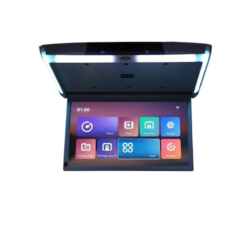 15.6インチディスプレイ デジタルスクリーン カールーフモニター LCD フリップダウンスクリーン オーバーヘッド マルチメディアビデオ 天井ルーフマウント(Beige 15.6 inch)