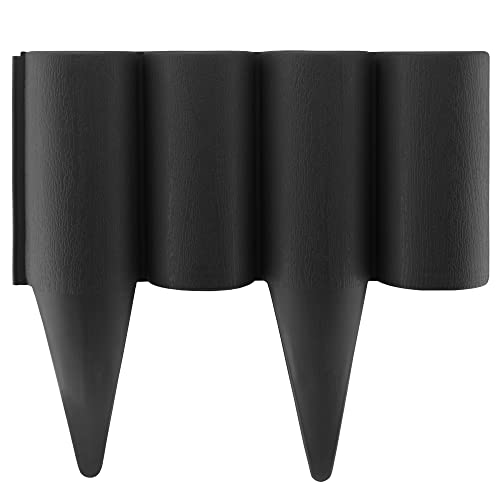 BLACK Garden LAWN,PATH,DRIVE Edging Fencing, Border, Palisade, 2.5m,Log texture