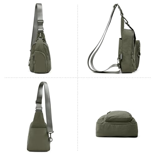 Image of ODODOS Sling Bag with Adjustable Straps Crossbody Chest Bag Lightweight Backpack for Casual Traveling Hiking