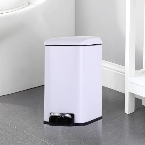Bote de basura pequeño para baño con tapa 5L acero inoxidable pack 2 miniatura 7
