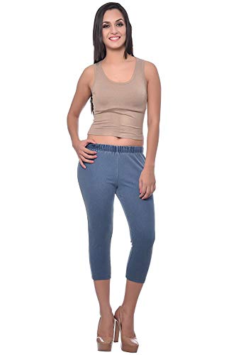 Image of Frenchtrendz Women's Cotton Modal Spandex Stretchable Slim Fit Jegging Capris